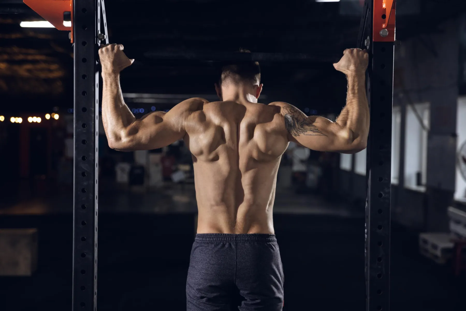 Athlete training in a gym